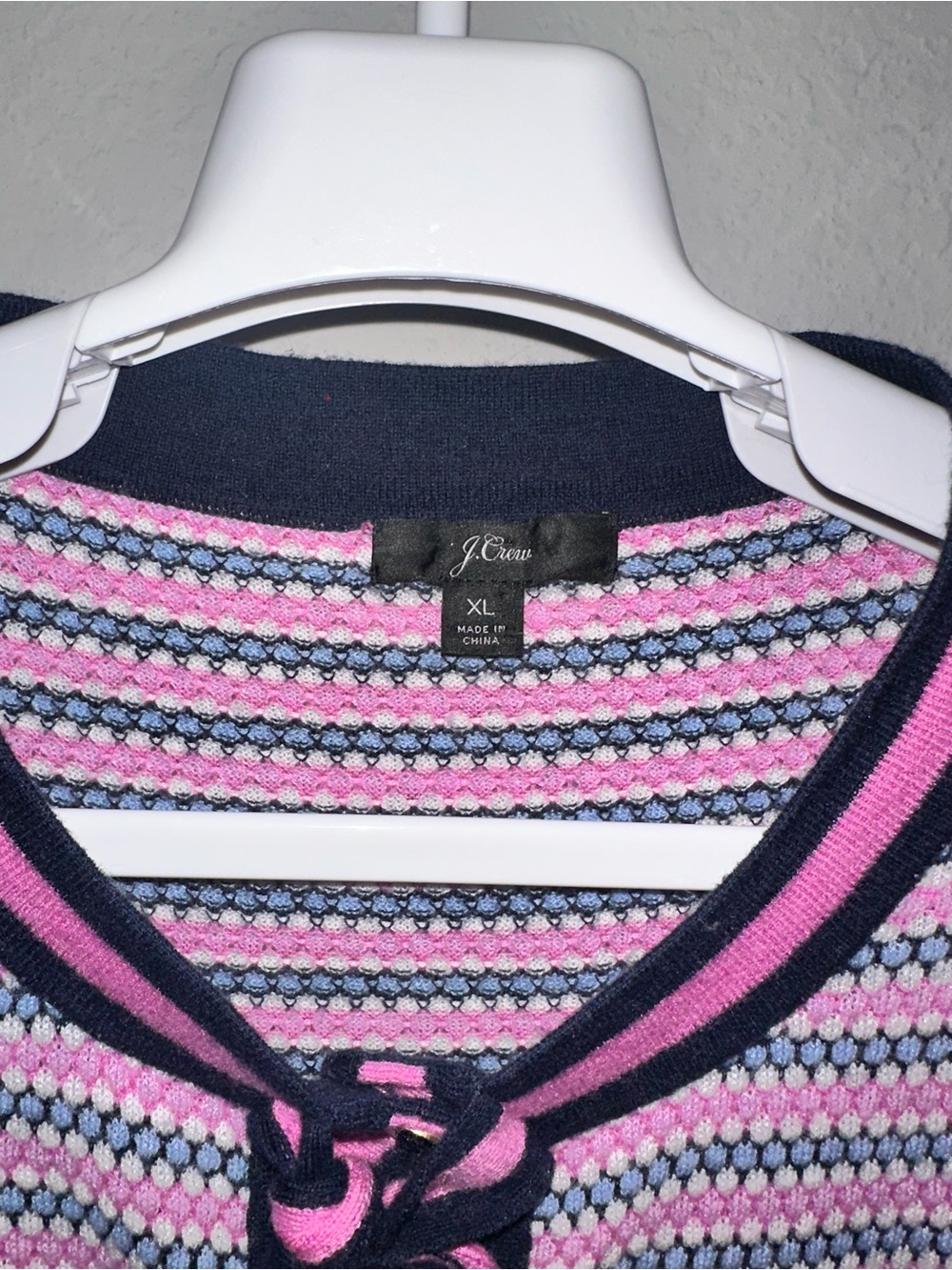 J.Crew pink/blue cardigan Large - Picture 7 of 8